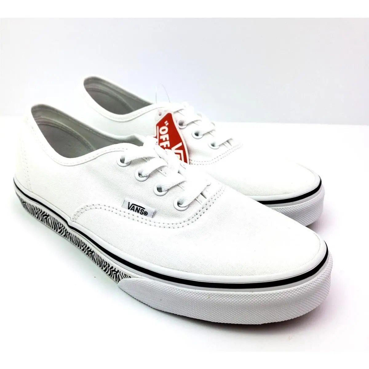 Vans Authentic Animal Sidewall Zebrawht Animal Sidewall Zebrawht Size 5Y Womens Sz 6.5 Low Sneaker Shoes
