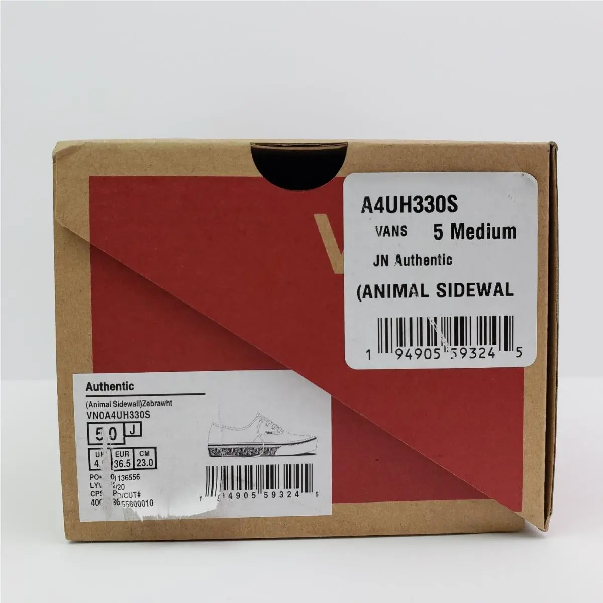 Vans shoes - Vans Authentic Animal Sidewall Zebrawht - White 10