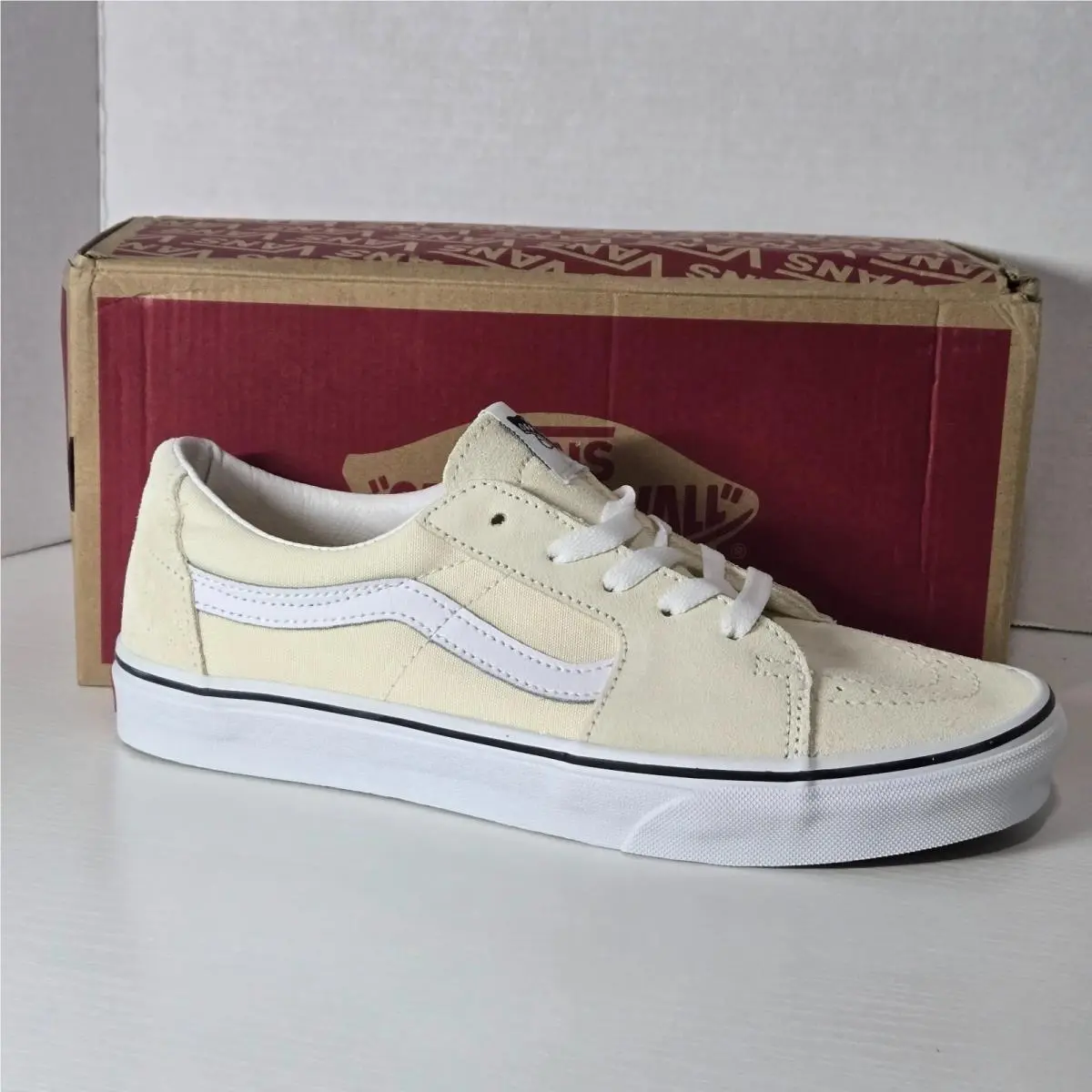 Vans Unisex Sneakers Shoes Size M9 W10.5 Classic White Canvas Sk8 Low Top