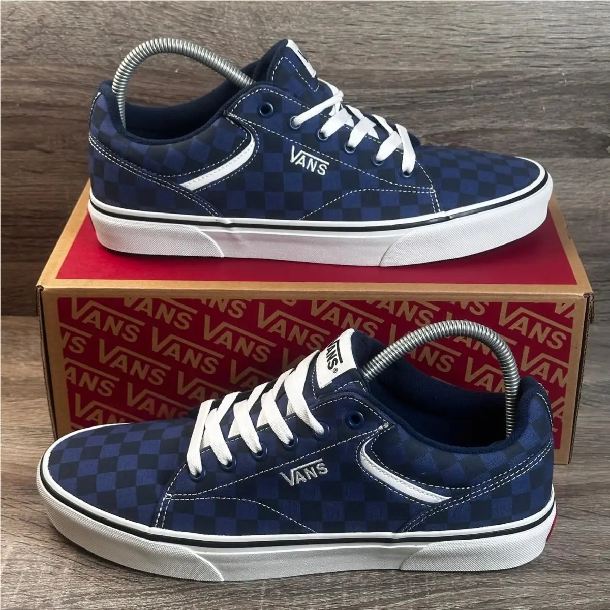Vans Seldan Sneakers Mens 11 Tonal Check Dress Blues Low Top Skater Street