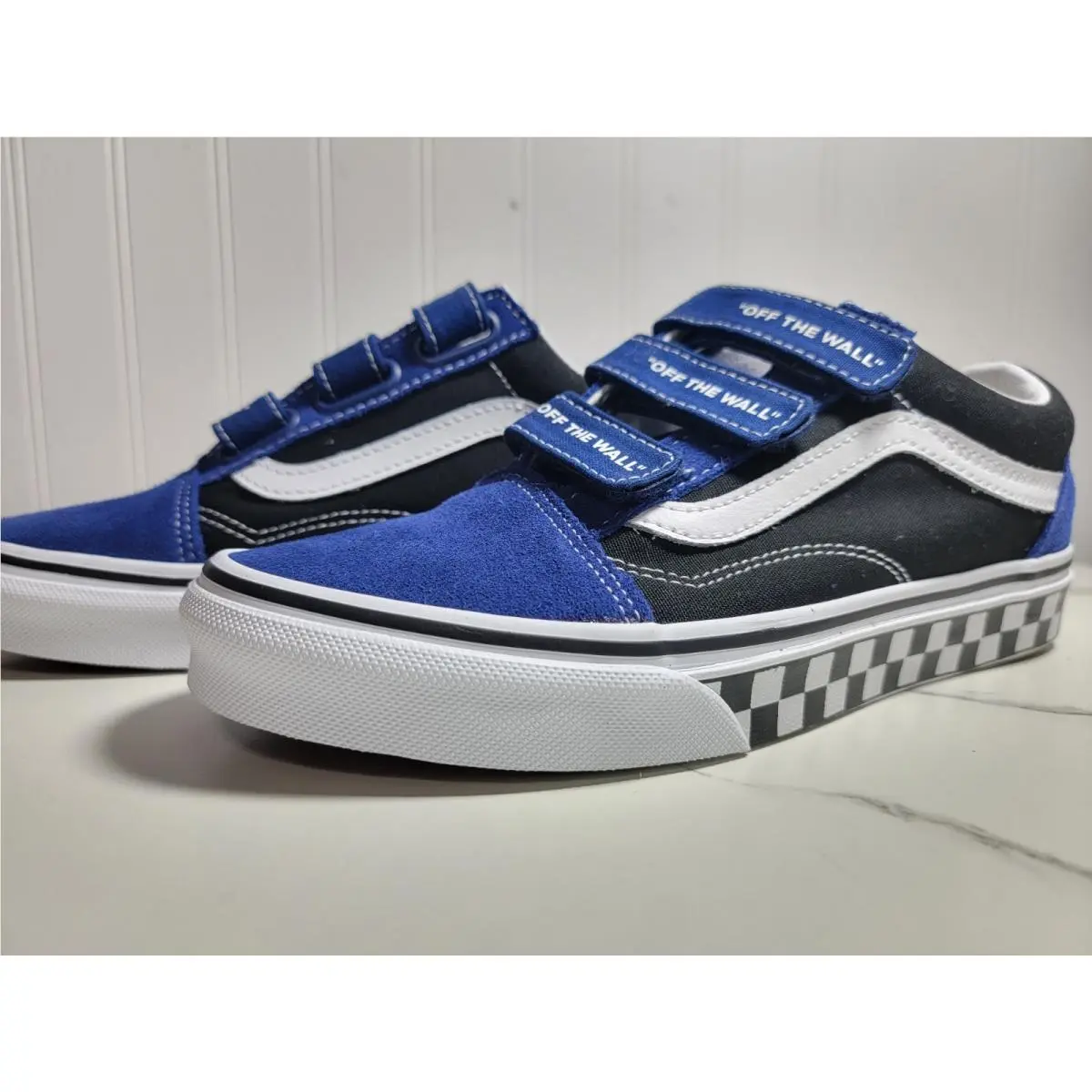Size 6 Men Vans Old Skool V Otw Strapped Estate Blue Rare Find
