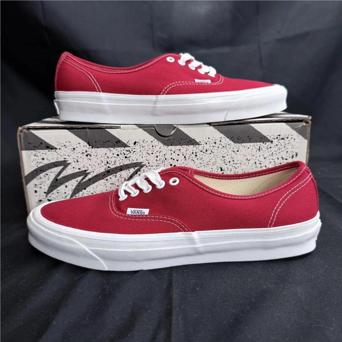 Vans Authentic OG LX Mens Size 11.5 Canvas Red True White Sneakers
