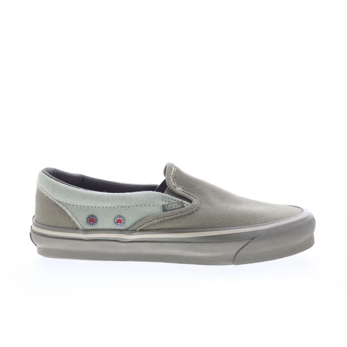 Vans OG Classic Slip-on LX Nigel Cabourn Mens Green Skate Sneakers Shoes 8.5