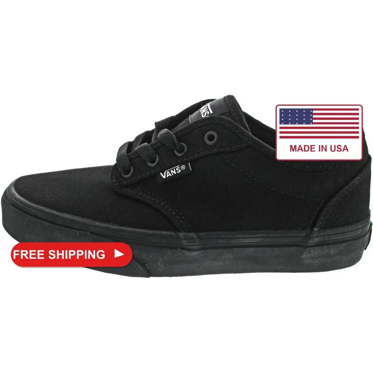 Vans Kids` Atwood Shoe Black/black 1