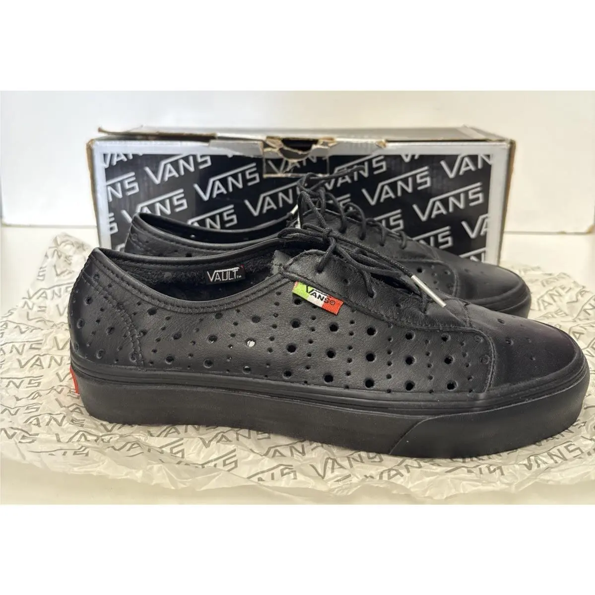 Vintage Vans Supercorsa Cypress Black Leather Limited Edition Sneakers M6W7.5