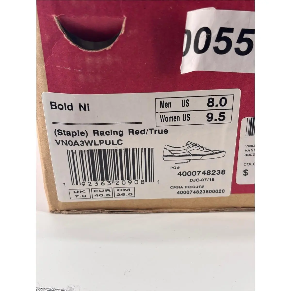 Vans shoes - Bold Ni Staple Racing Red - Red 3