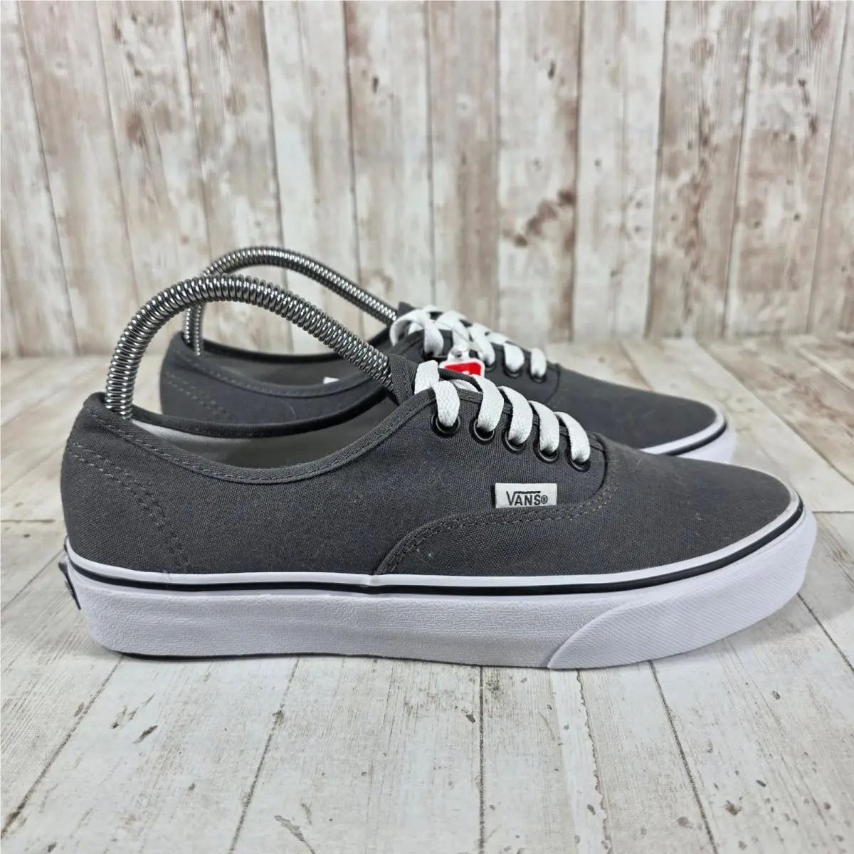 Vans Authentic Pewter Gray Canvas Low Top Sneakers Womens 8.5 Mens 7.0