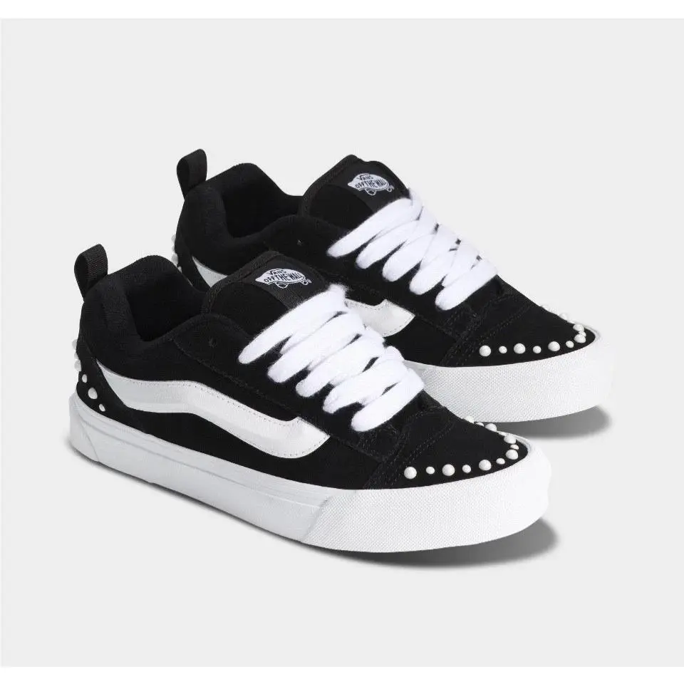 Vans Knu Skool Pearls White Black Women’s Size 8 / Men 6.5 Casual Shoe