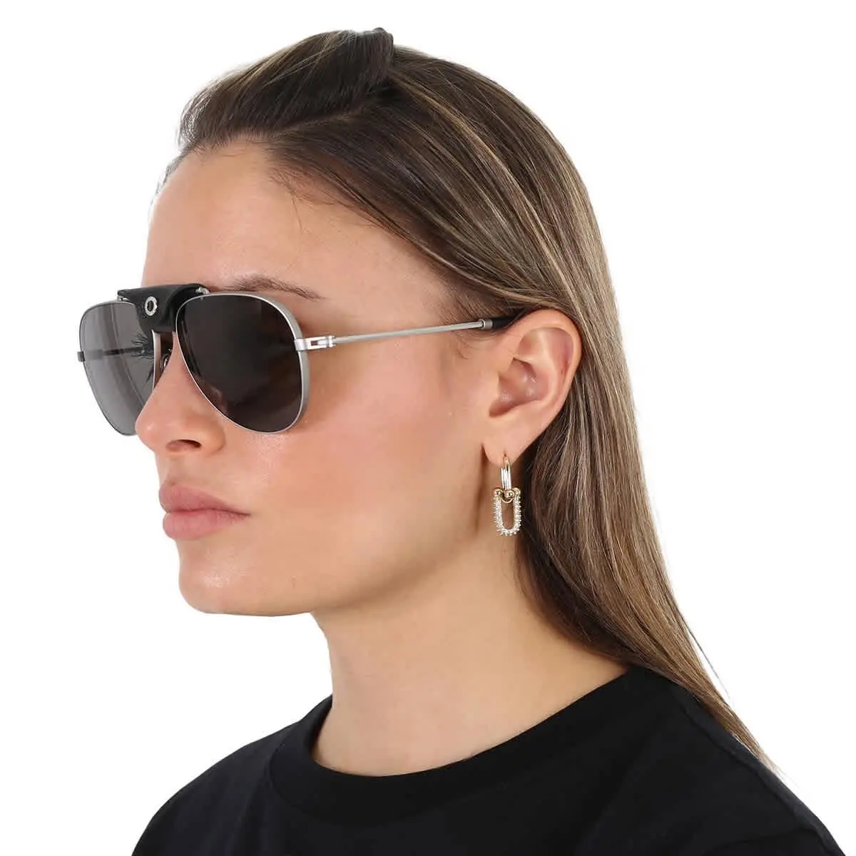 Bvlgari Dark Grey Pilot Unisex Sunglasses BV5061Q 400/B1 60 BV5061Q 400/B1 60