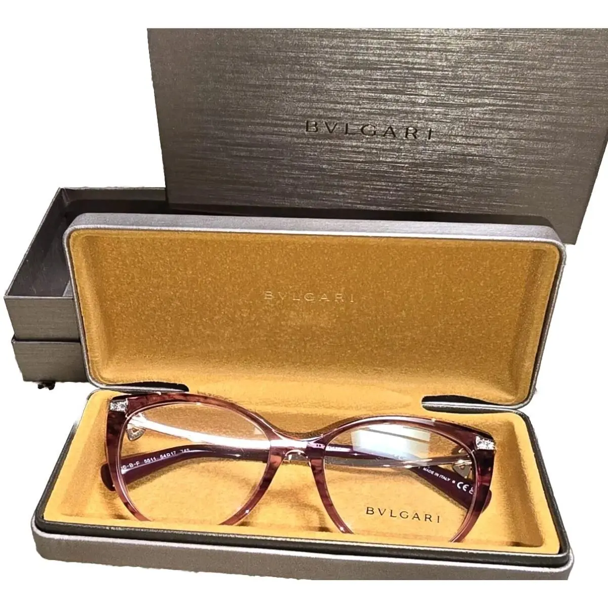 Bvlgari BV 4206B Rose Tone with Gold and Flower Diamonds Eye Glasses