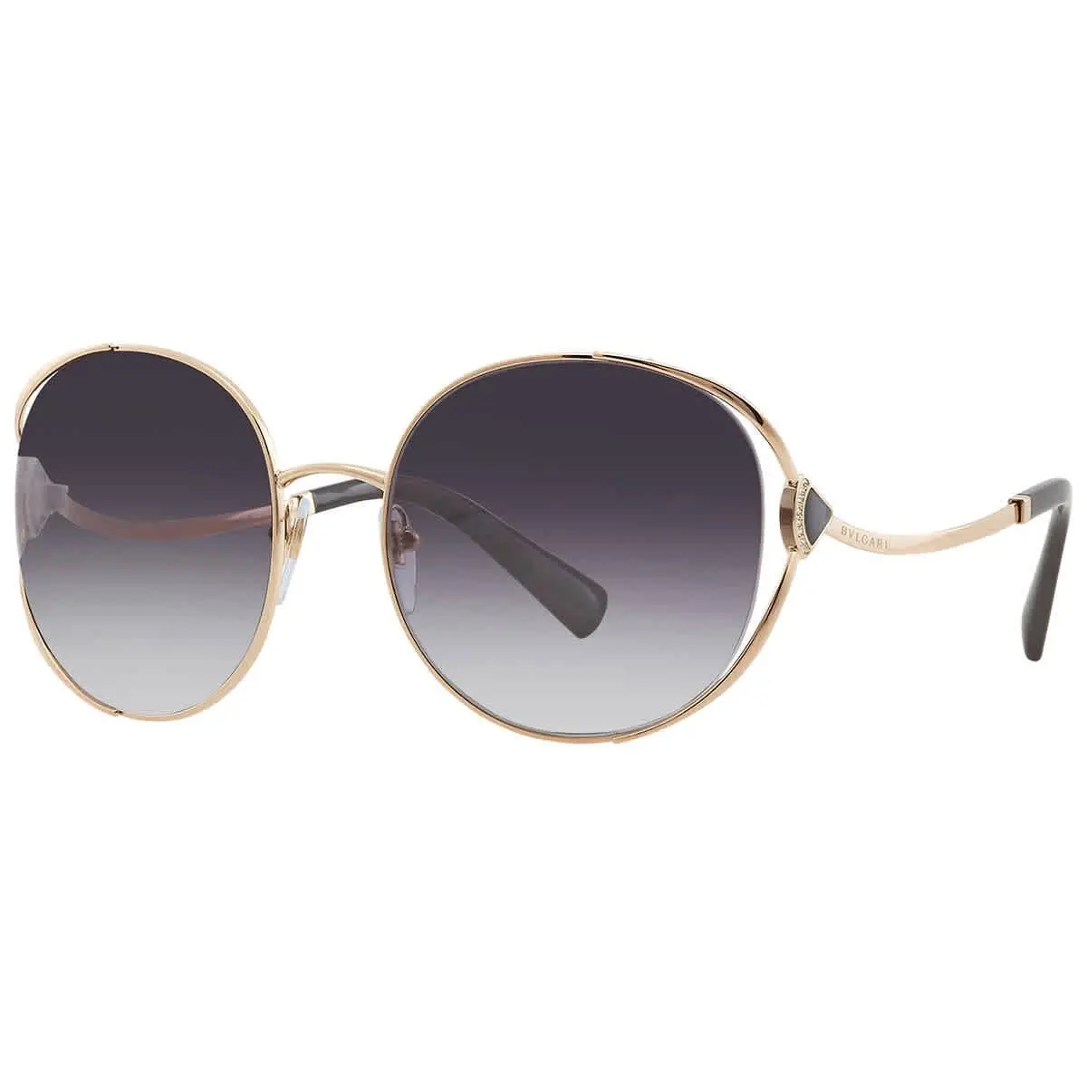 Bvlgari Gray Gradient Round Ladies Sunglasses BV6181B 20148G 57 BV6181B 20148G