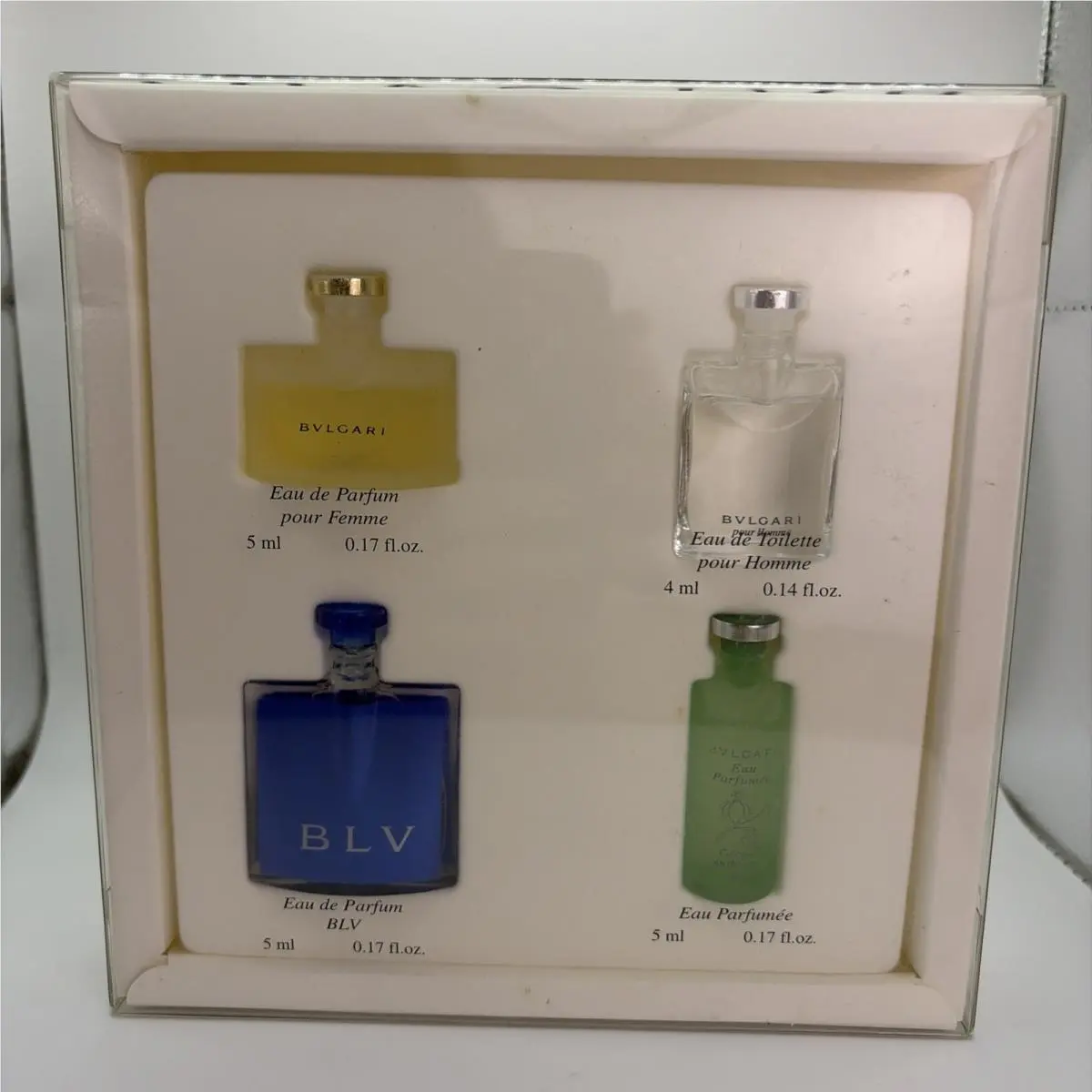 Vtg Bvlgari The Collection Fragrance Gift Set 4 Pc Blv Pour Homme Parfumee