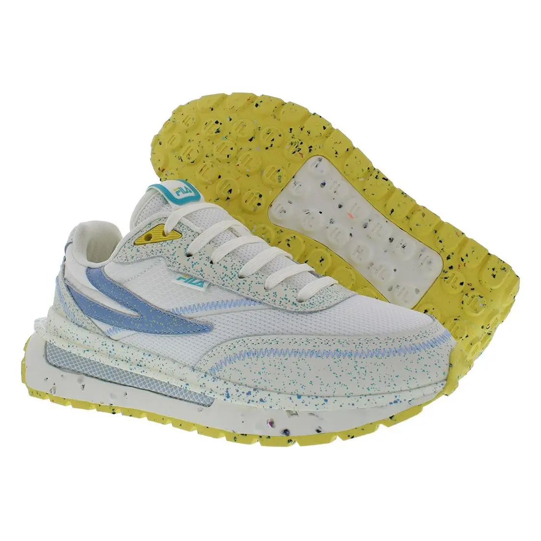 Fila Renno Green Splatter Womens Shoes Size 9 Color: White/yellow/cream
