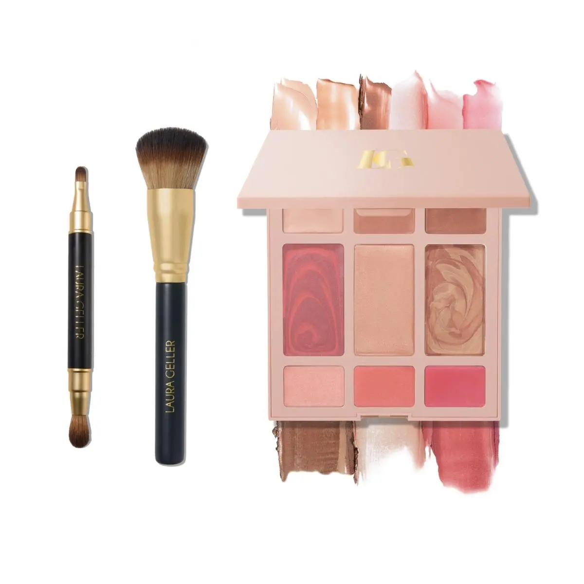 Laura Geller Hydrating Cream Color + Glow Makeup Palette Brush Set