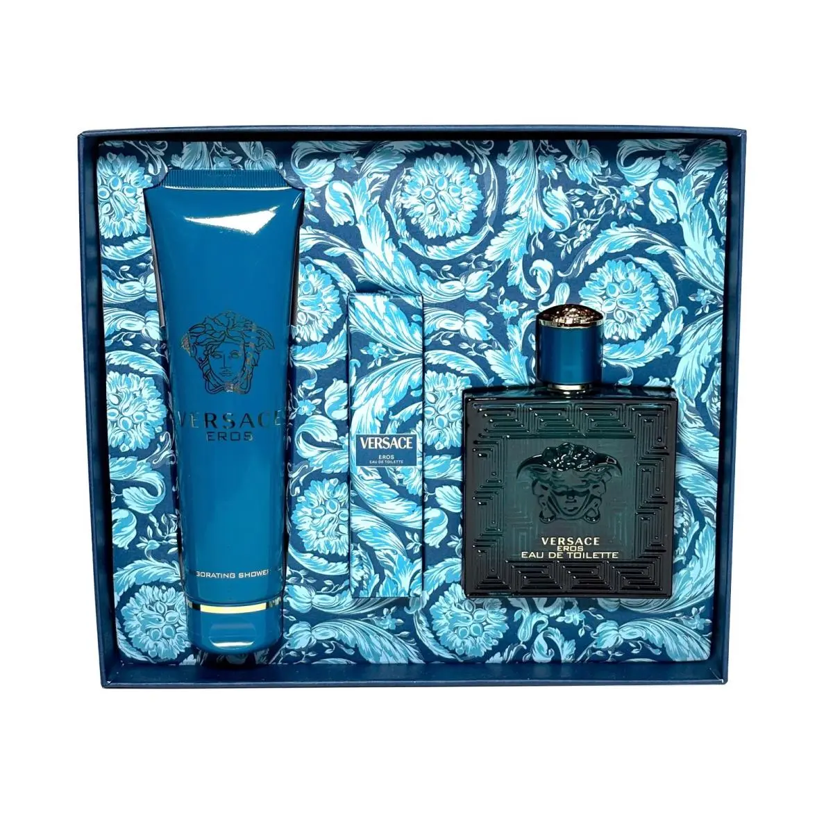 Versace Eros by Versace 3.4 Oz Eau De Toilette Spray Gift Set For Men