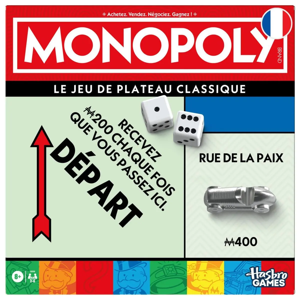 Monopoly Bordspel Met Opbergdoos en Grote Speelstenen - Franse Versie