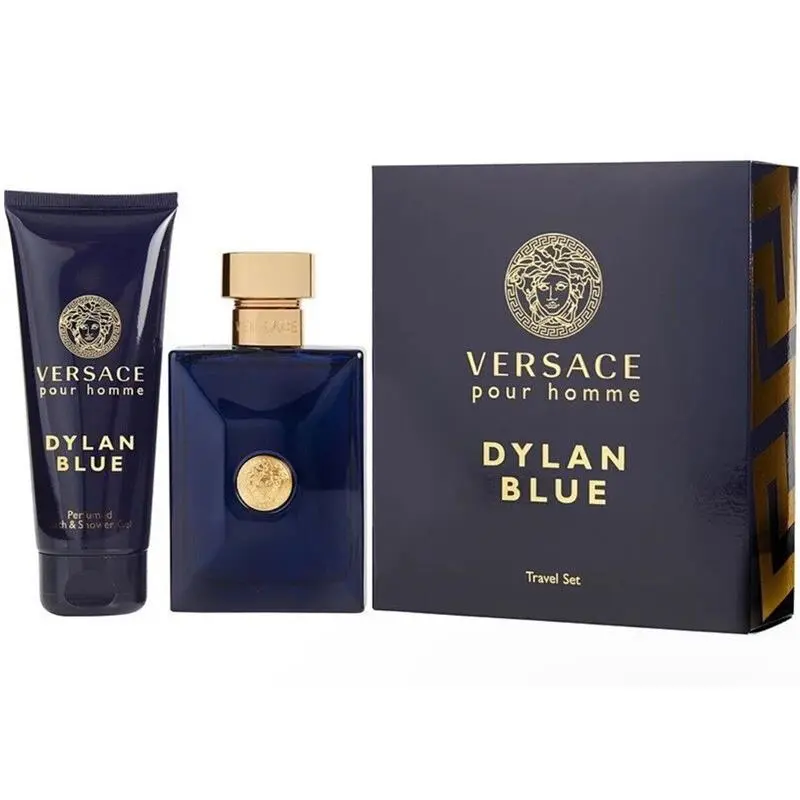 Versace Dylan Blue Men 2 Pc Set 3.4 oz Edt Spray 3.4 oz Bath Shower Gel