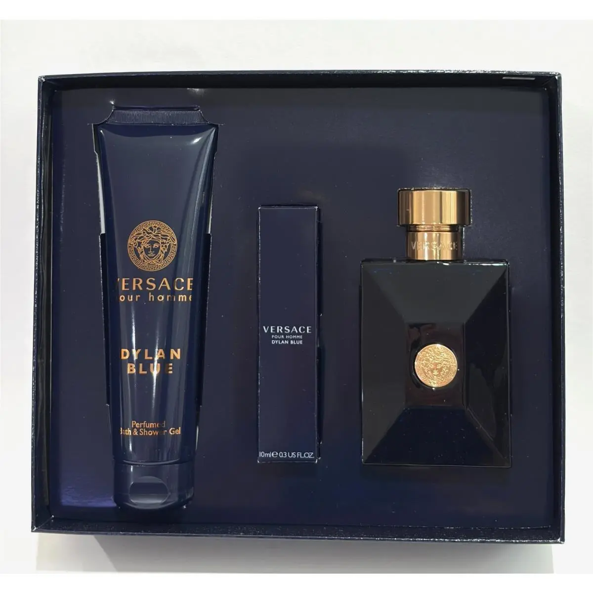 Versace For Homme Dylan Blue Eau De Toilette 3 pc Gift Set