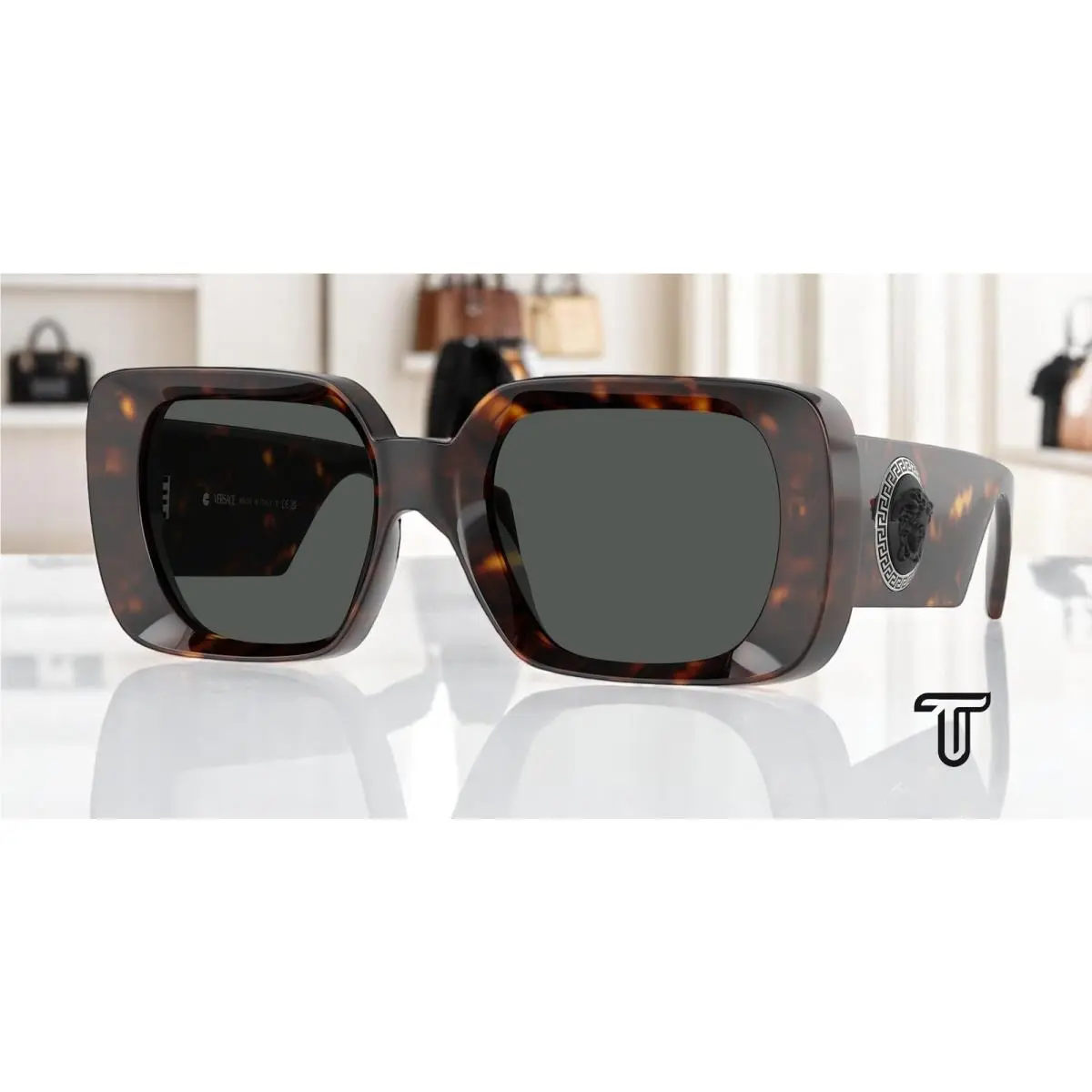 Versace VE4473U 108 87 Havana Dark Grey 54 mm Women`s Sunglasses