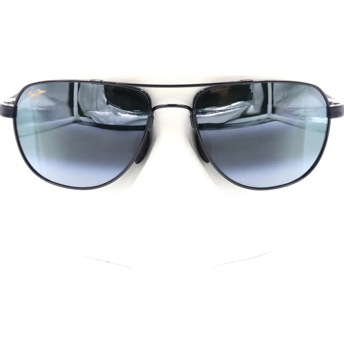 Maui Jim Guardrails Gloss Black Aviator Sunglasses 327-02 / MJ0327S-002