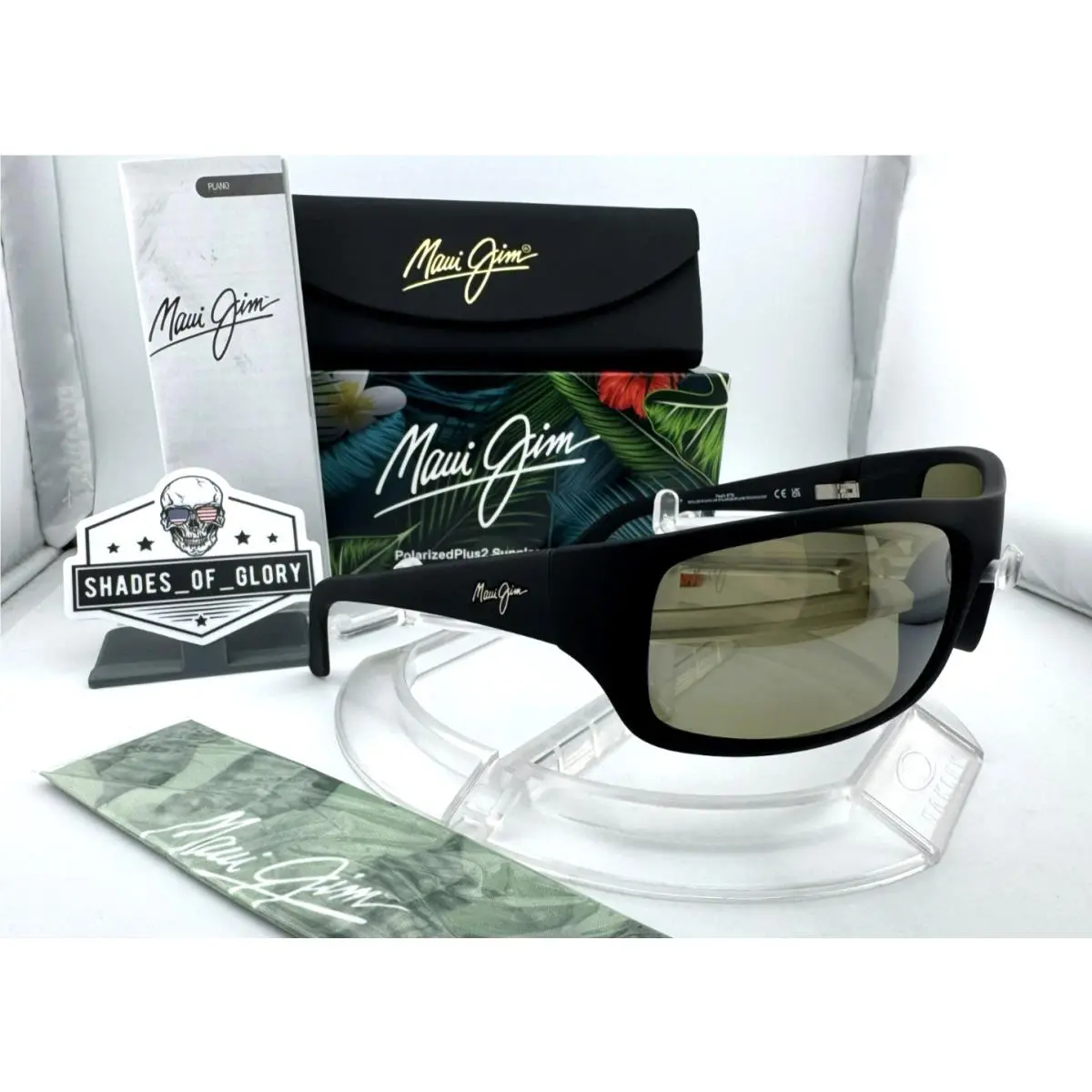 Maui Jim Peahi MJ HT202-2M Matte Black W/ Maui HT Polarized Wrap Sunglasses