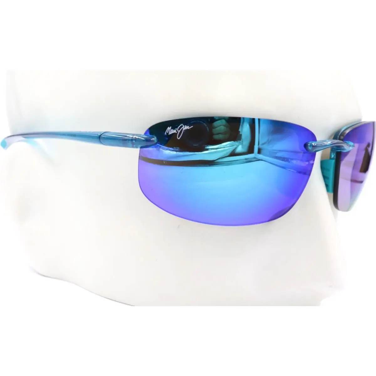 Maui Jim Ho`okipa Shiny Transparent Blue Sunglasses B407-03 / MJ0407S-007