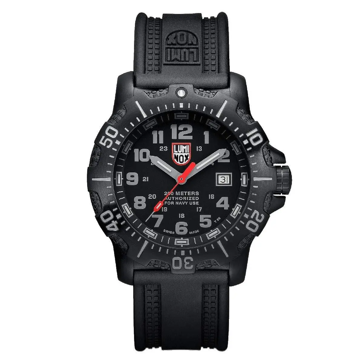 Luminox 4221.NV Men`s Sea Black Dial Black Silicone Band Watch