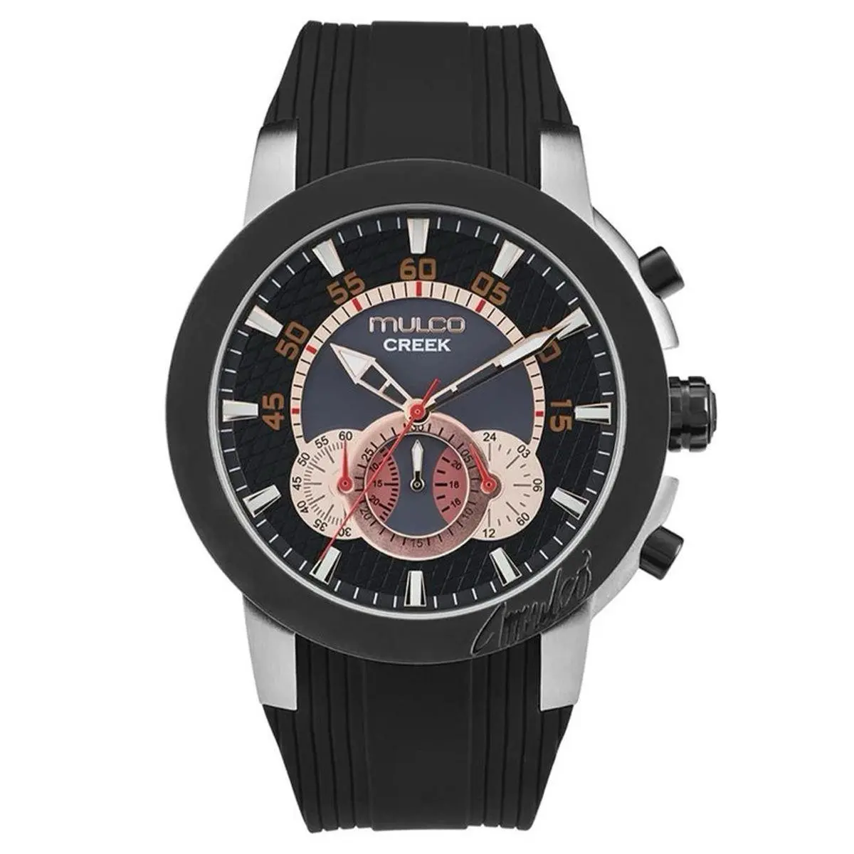 Mulco Creek Mod Stainless Steel Watch MW3-22803-023 Black Rose Gold Dial