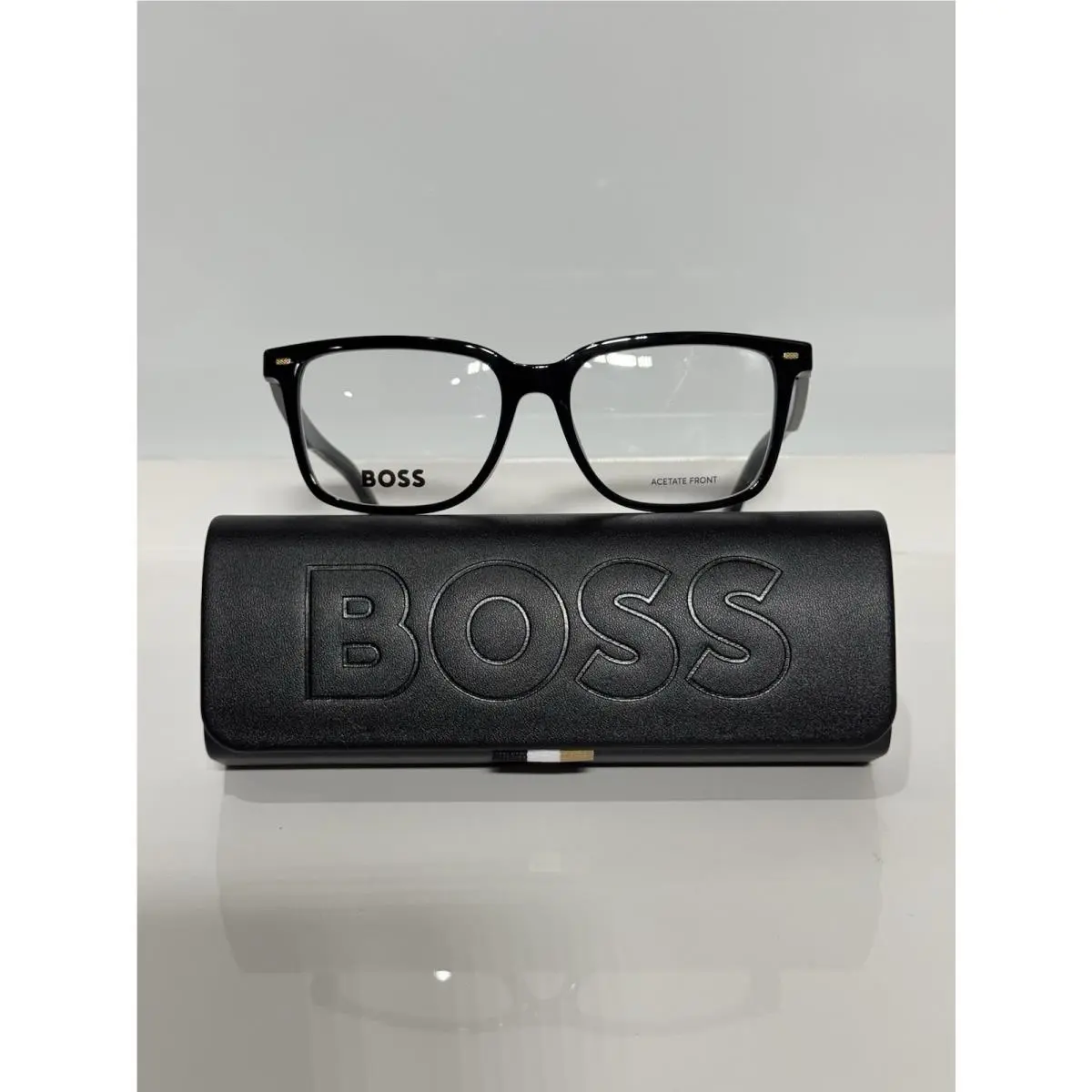 Hugo Boss 1480F 807 Black Acetate Asian-fit Unisex Eyeglasses 55mm