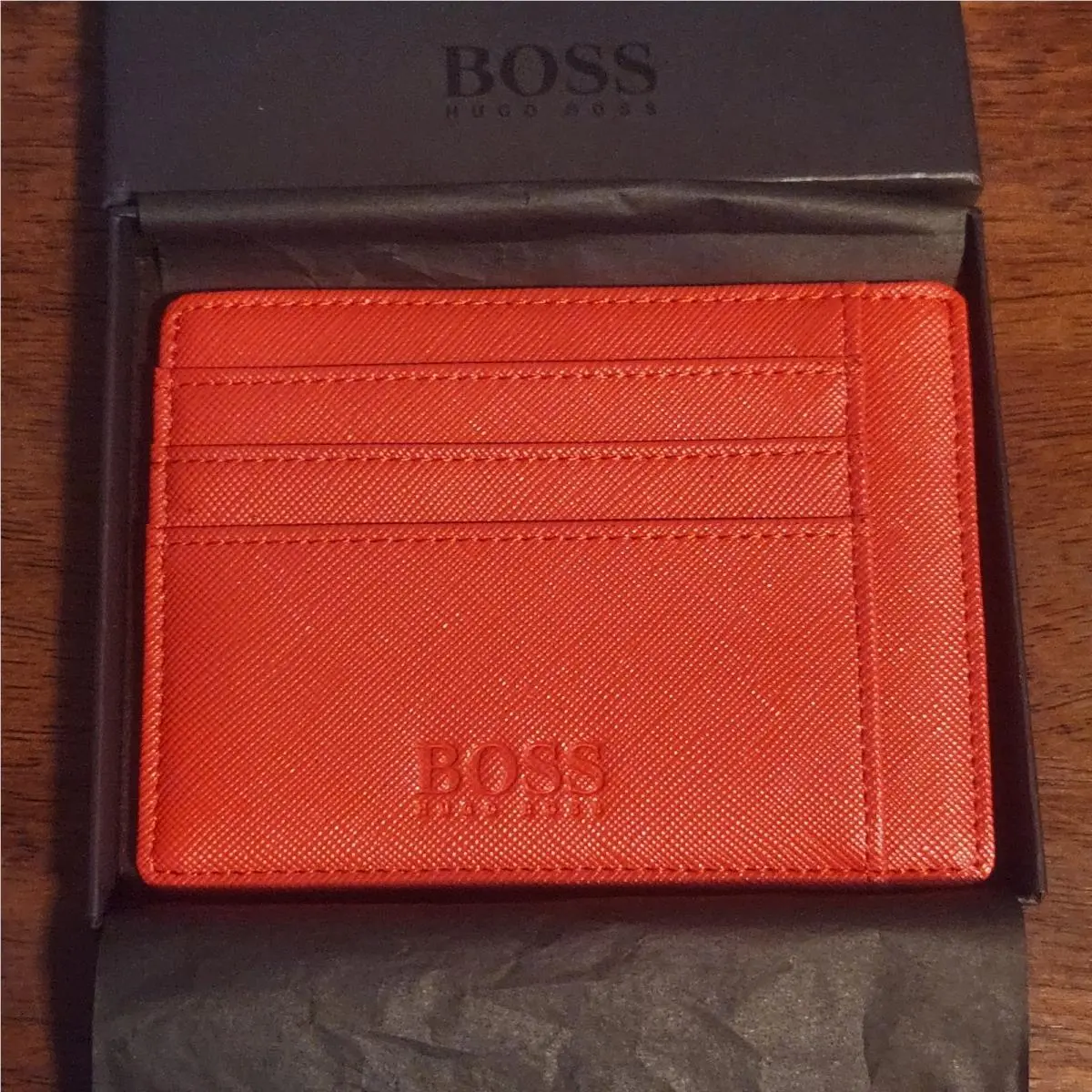 Boss Red Cardholder with Zip Coin Pocket with Tissue and Box by Hugo Boss