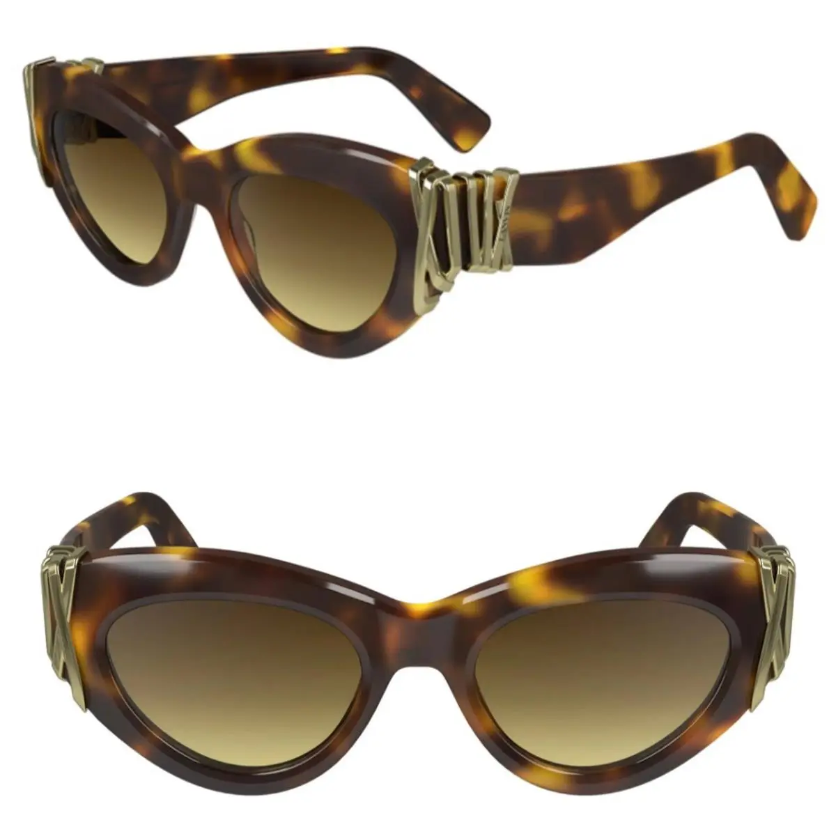 Lanvin LNV671S 214 50mm Oval Cat Eye Sunglasses Tortoise / Brown Gradient