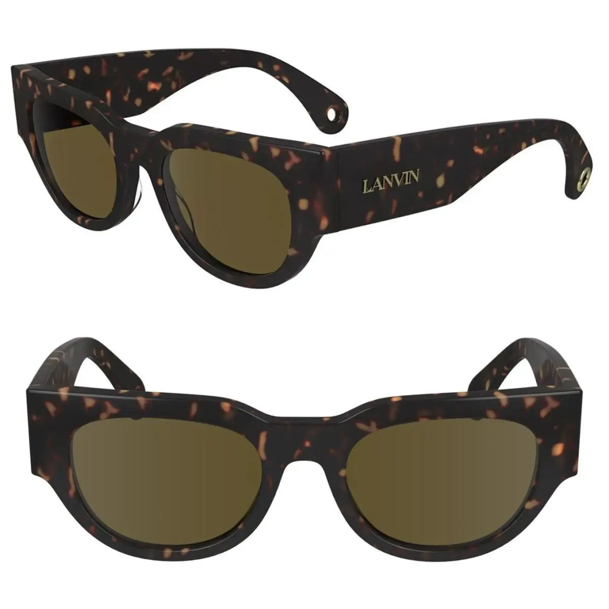 Lanvin LNV670S 234 51mm Rectangle Sunglasses Dark Tortuise / Brown