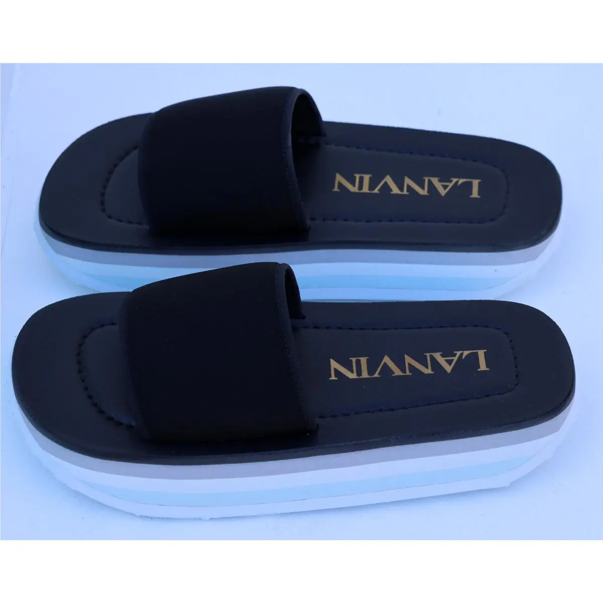 Lanvin Men’s Club Platform Mules Black EU 43 Box Dust Bag
