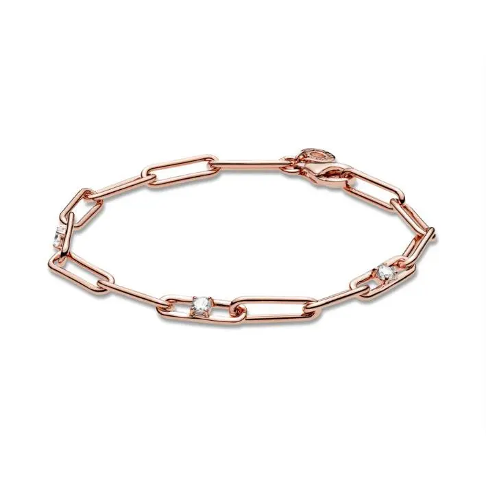 Rose Link Chain and Stones Bracelet 589177C01-18 by Pandora