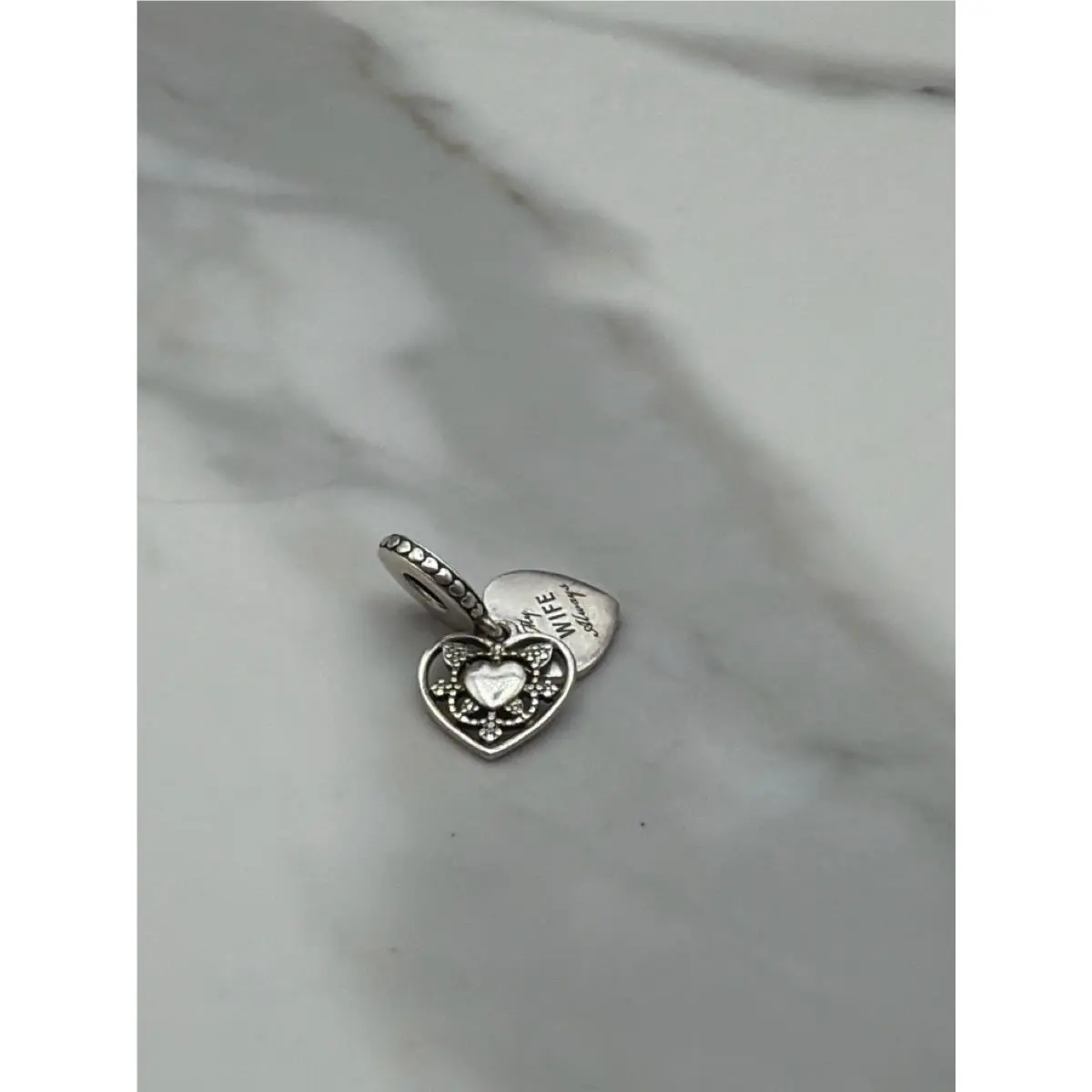 MY Wife Always Heart Dangle Charm TDW046506 by Pandora