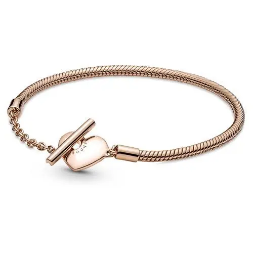 Moments Heart T-bar Snake Chain Bracelet 589285C00-18 by Pandora
