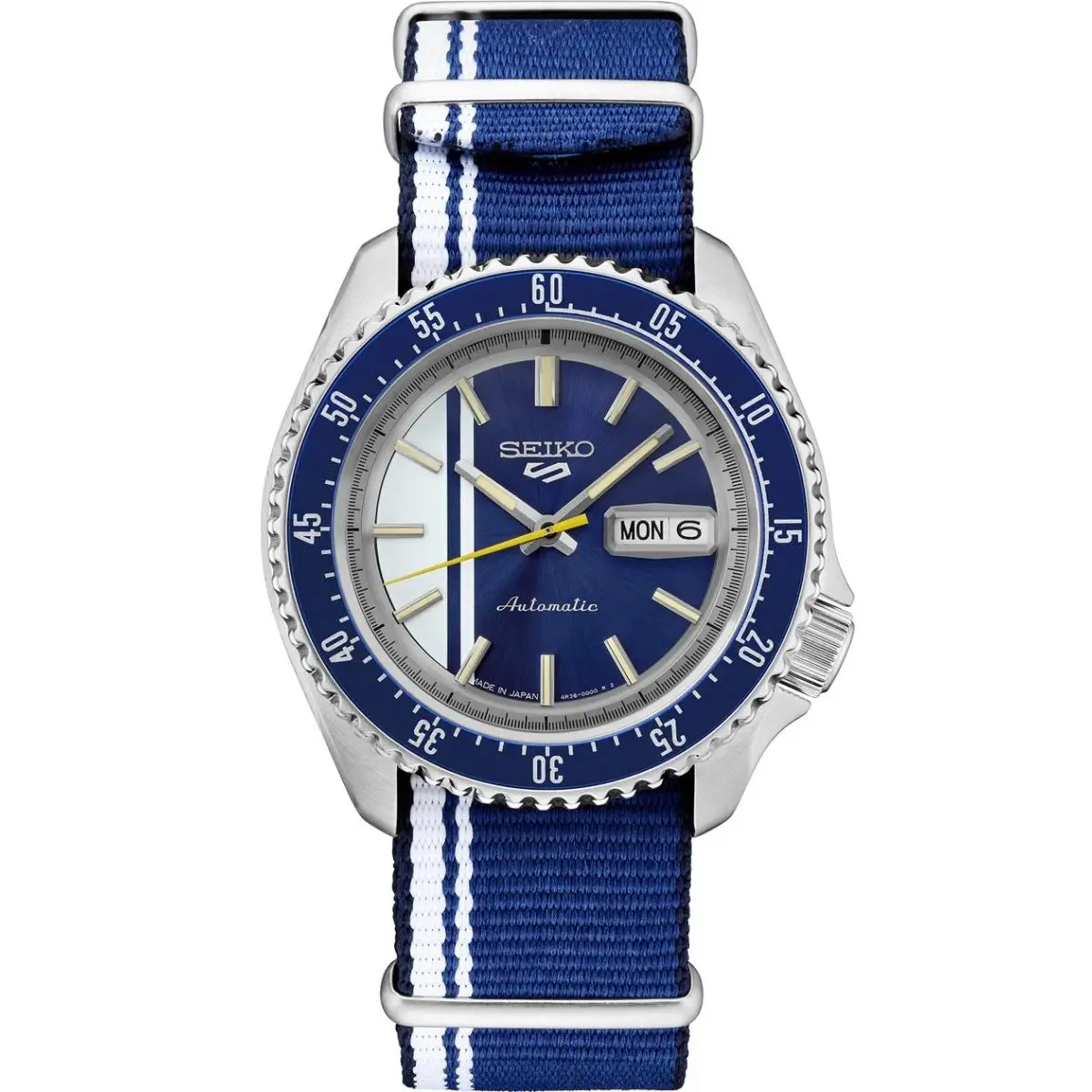 Seiko 5 Sports Blue/white Men`s Automatic Watch - SRPK69