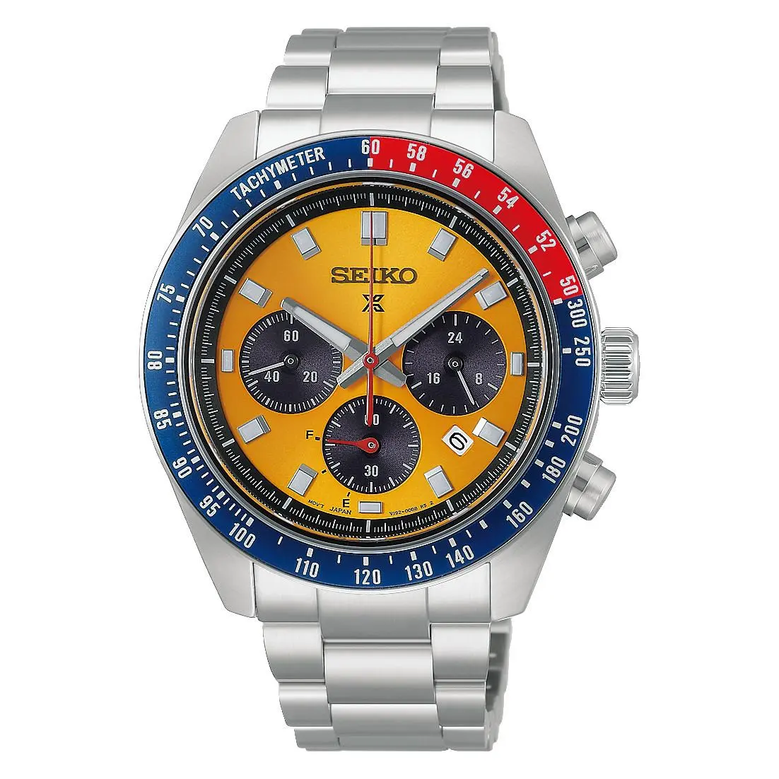 Seiko Prospex Speedtimer 41.4mm Yellow Dial Stainless Steel Watch HBJ004