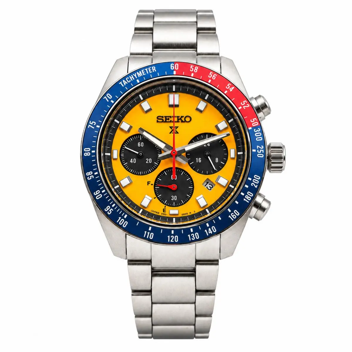 Prospex Speedtimer Orange Dial Stainless Steel Watch HBJ004 by Seiko