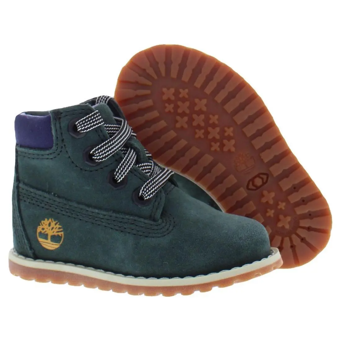 Timberland Pokey Pine Mid Lace with Zip Boot Suede Infant/toddler Shoes