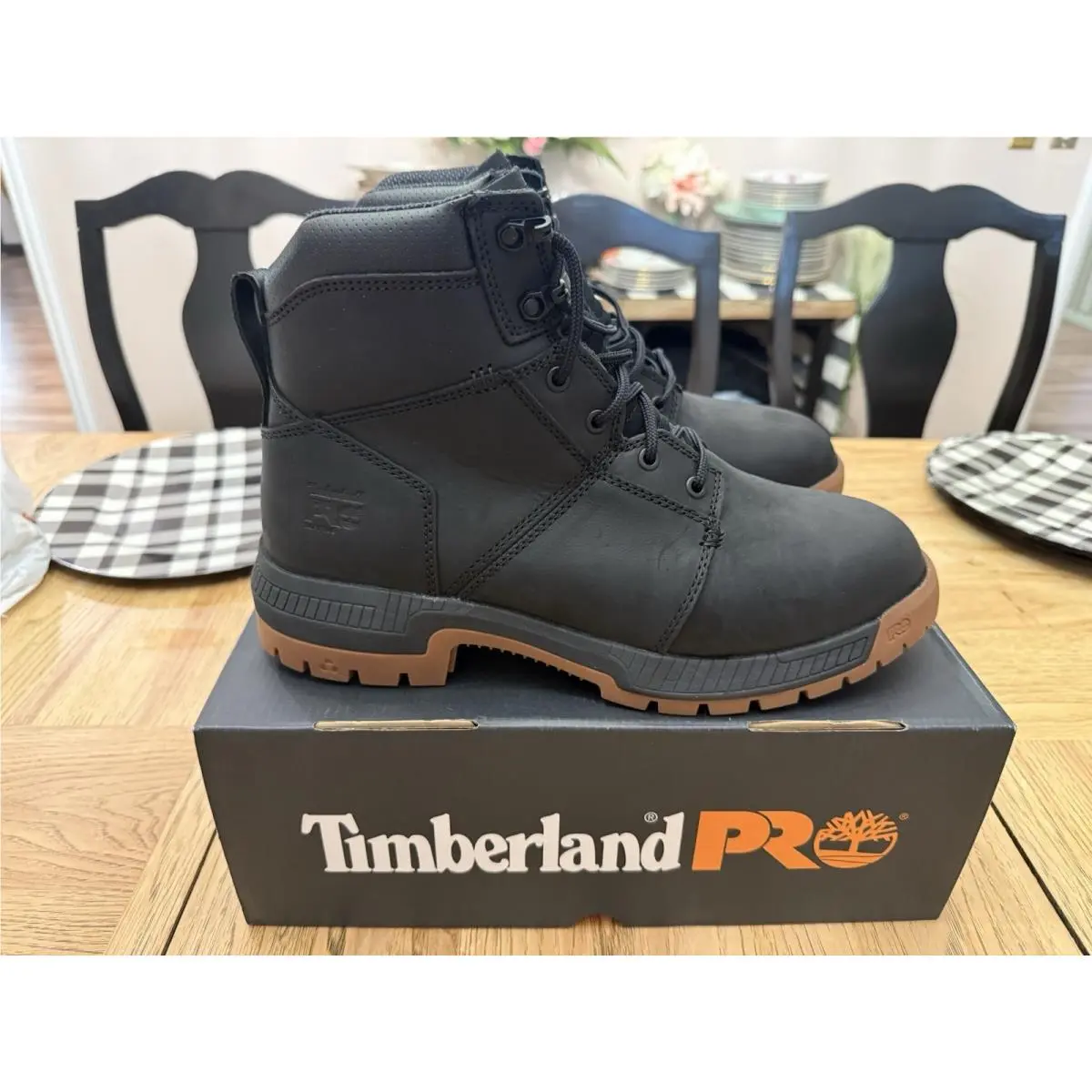 Timberland Pro Montauk 6 Soft Toe Mens Black Leather Work Boots Size 12