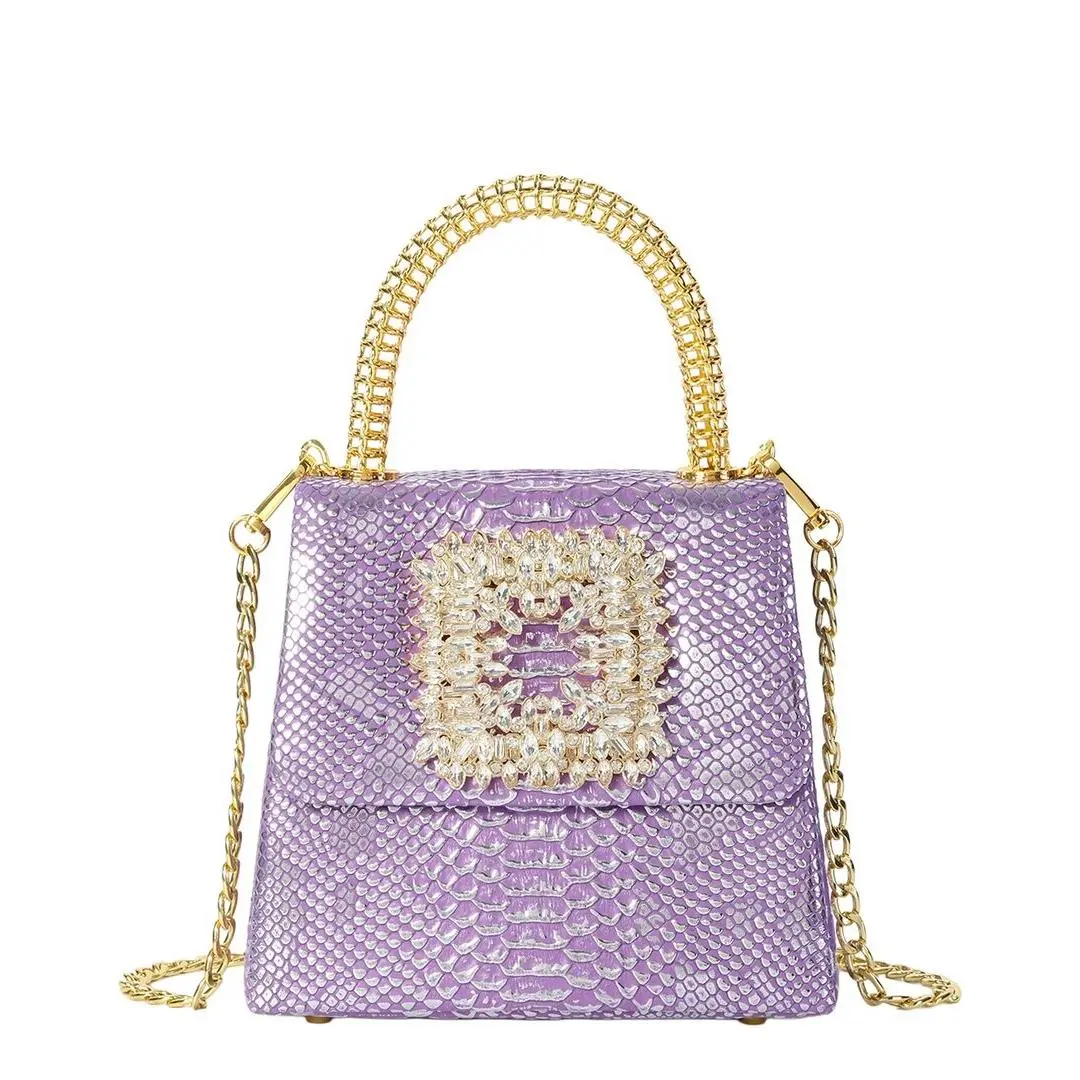 Tiffany Fred Paris Embossed Mini Leather Satchel Women`s Lilac