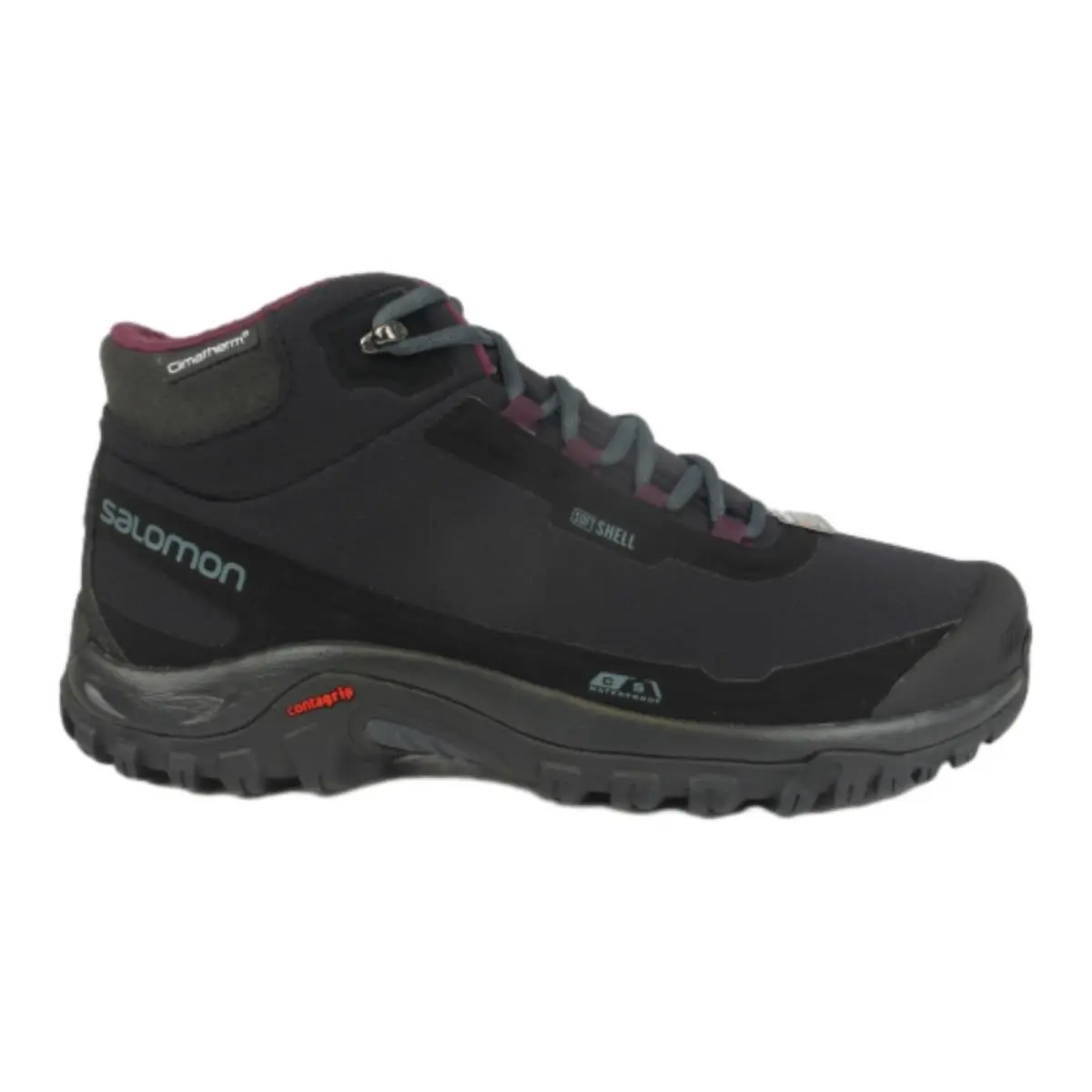 Salomon Women`s Shelter CS WP W Mid Hiking Shoes Black/ebony/wine Tasting US 11
