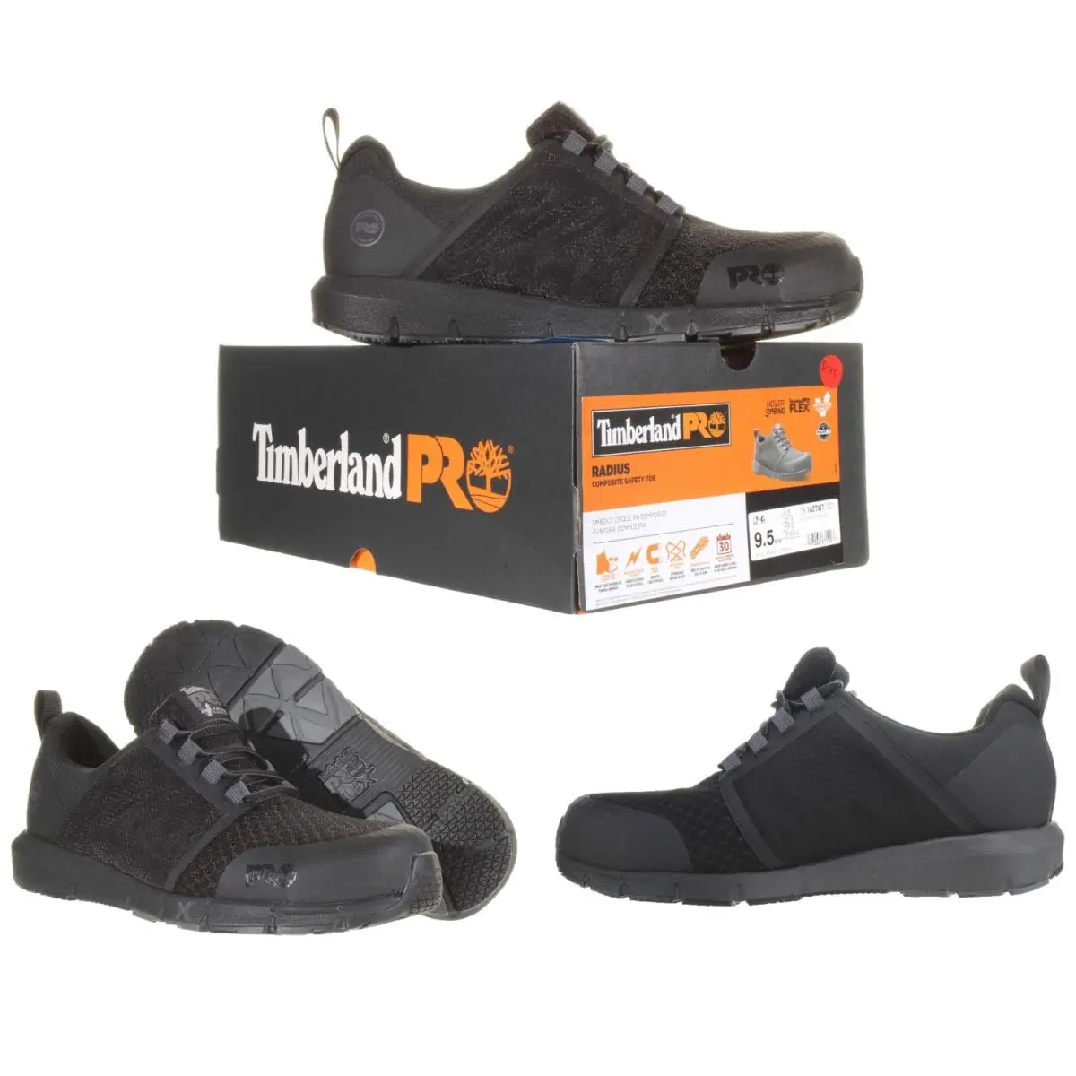Timberland Pro® Men`s Radius Composite Toe Black Work Sneaker Size 9.5