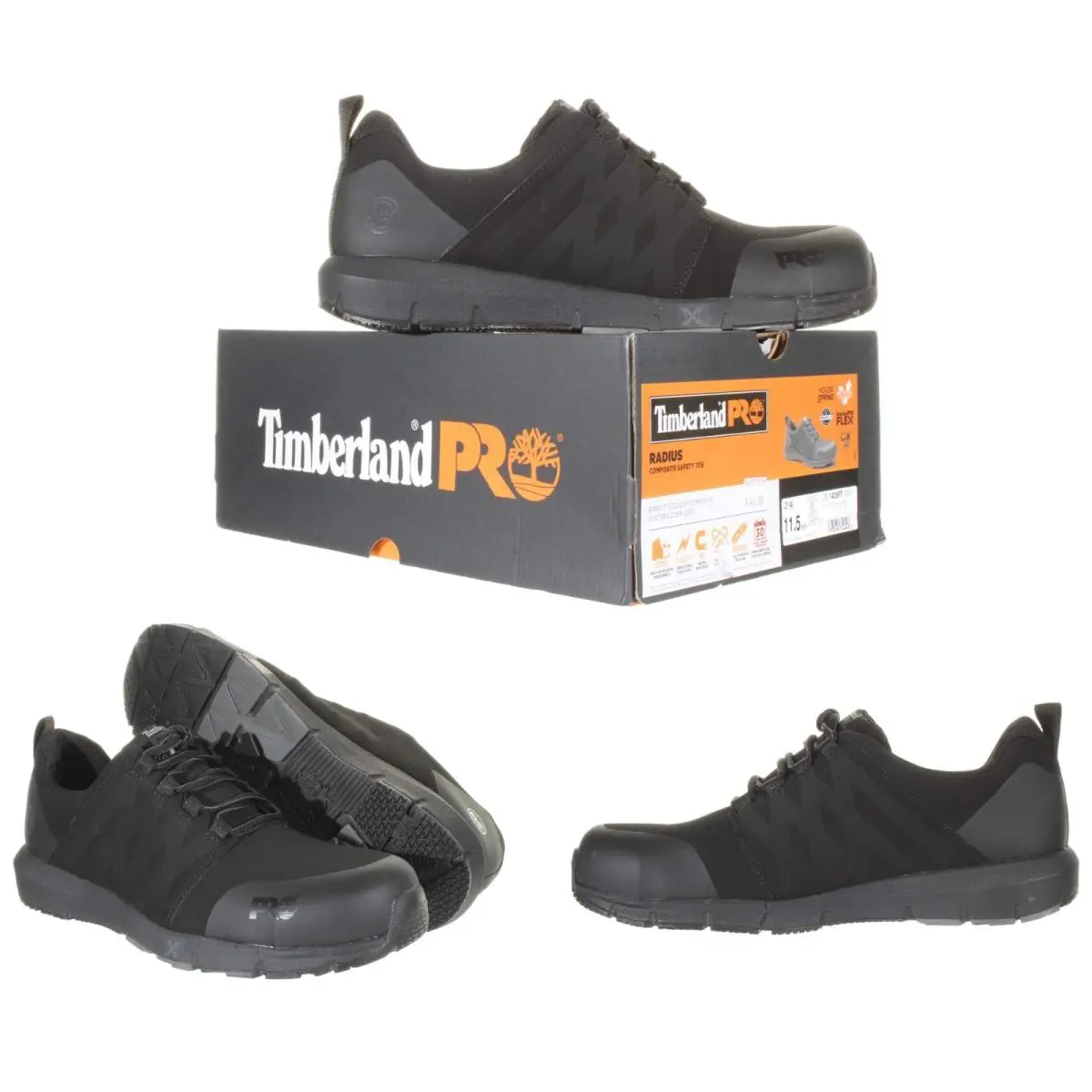 Timberland Pro® Men`s Radius Composite Toe Black Work Sneaker Size 11.5