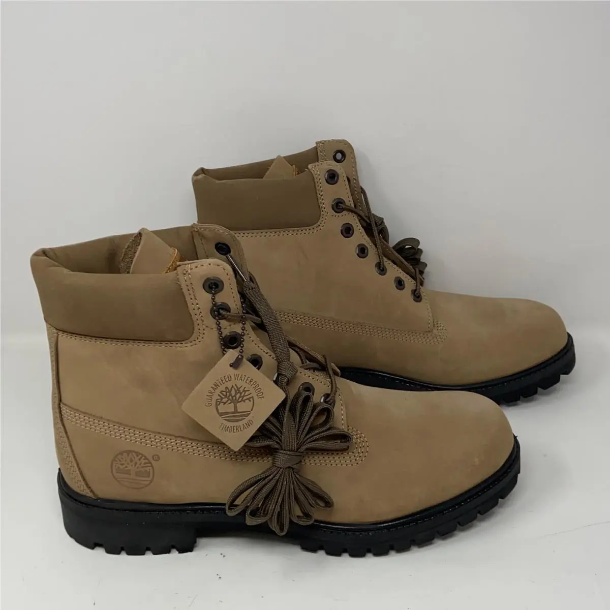 Timberland Premium 6 Waterproof Boots Beige Nubuck Men’s 10.5M