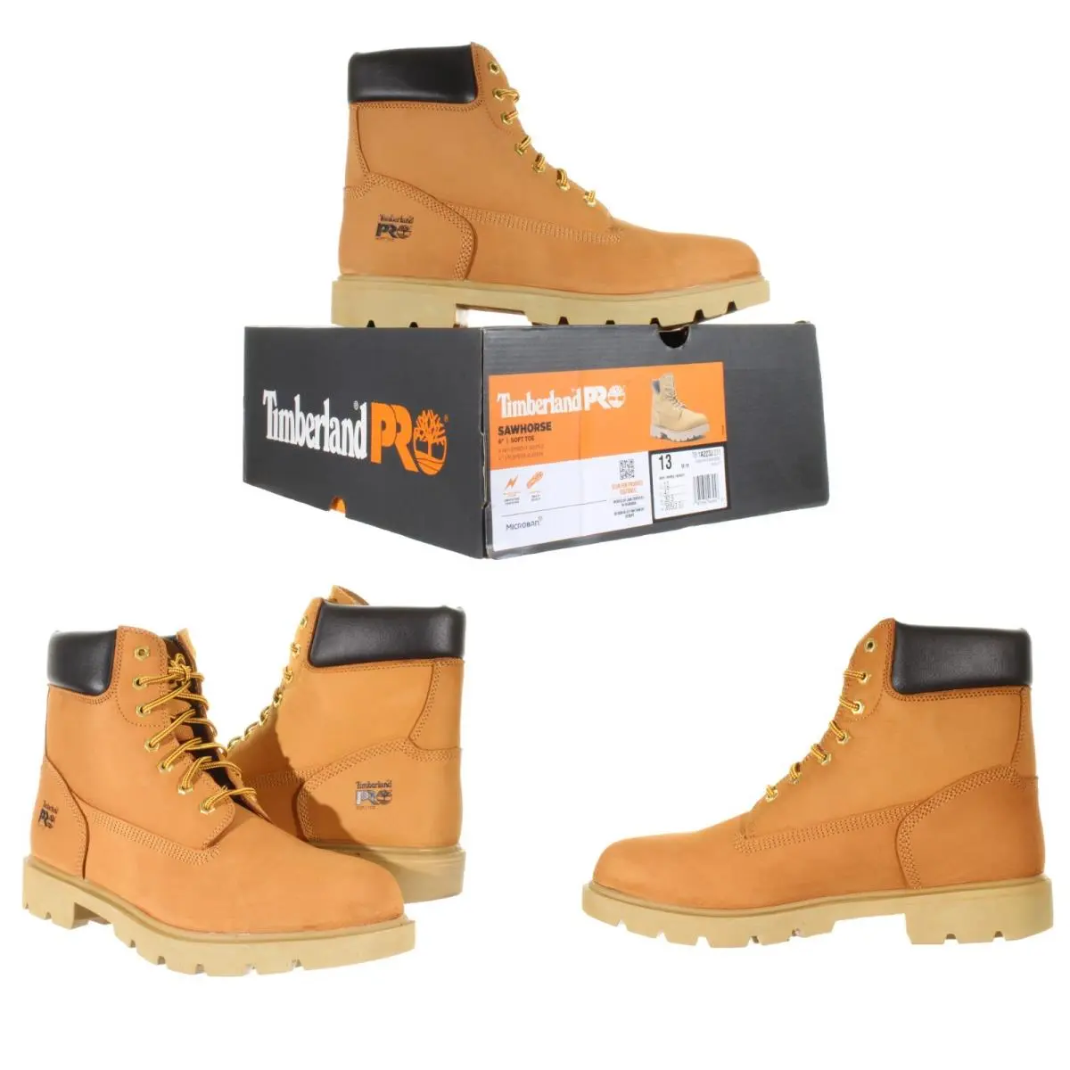 Timberland Pro® Men`s Sawhorse 6 Soft Toe Wheat Work Boots Size 13