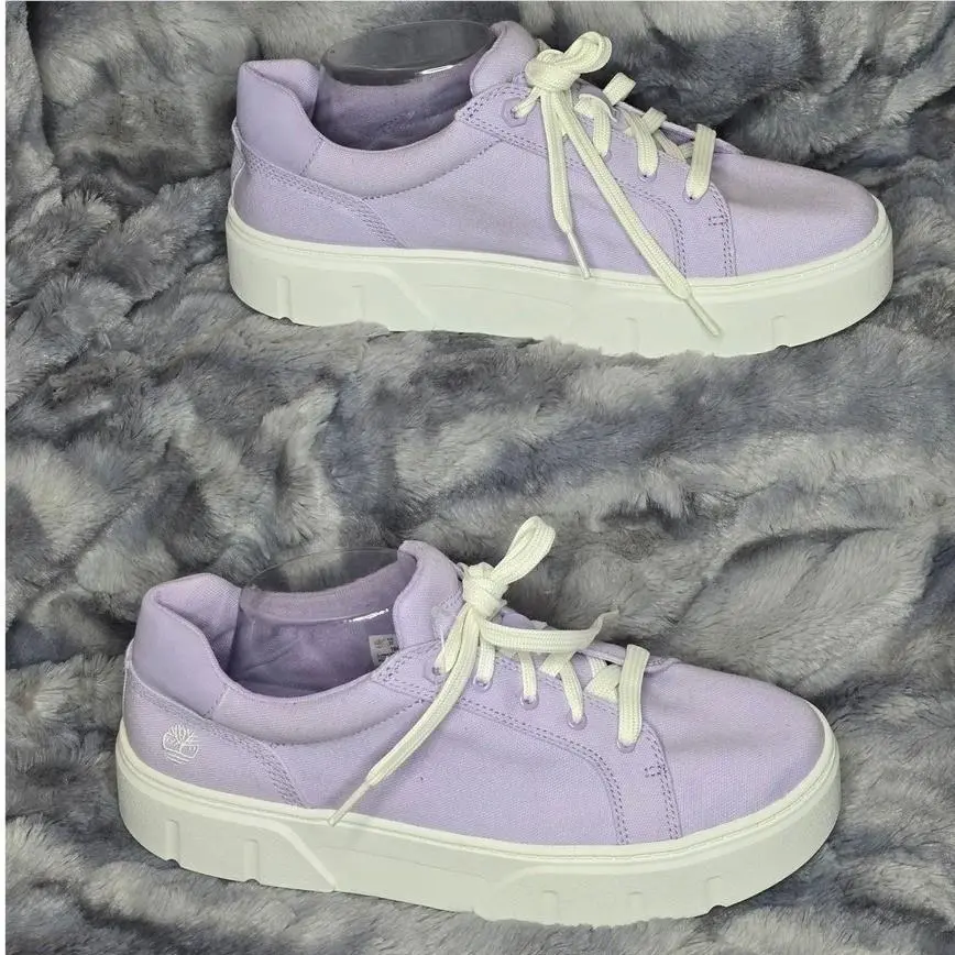 Timberland Laurel Court Low Purple/ Lilac Platform Canvas Sneakers Size 10