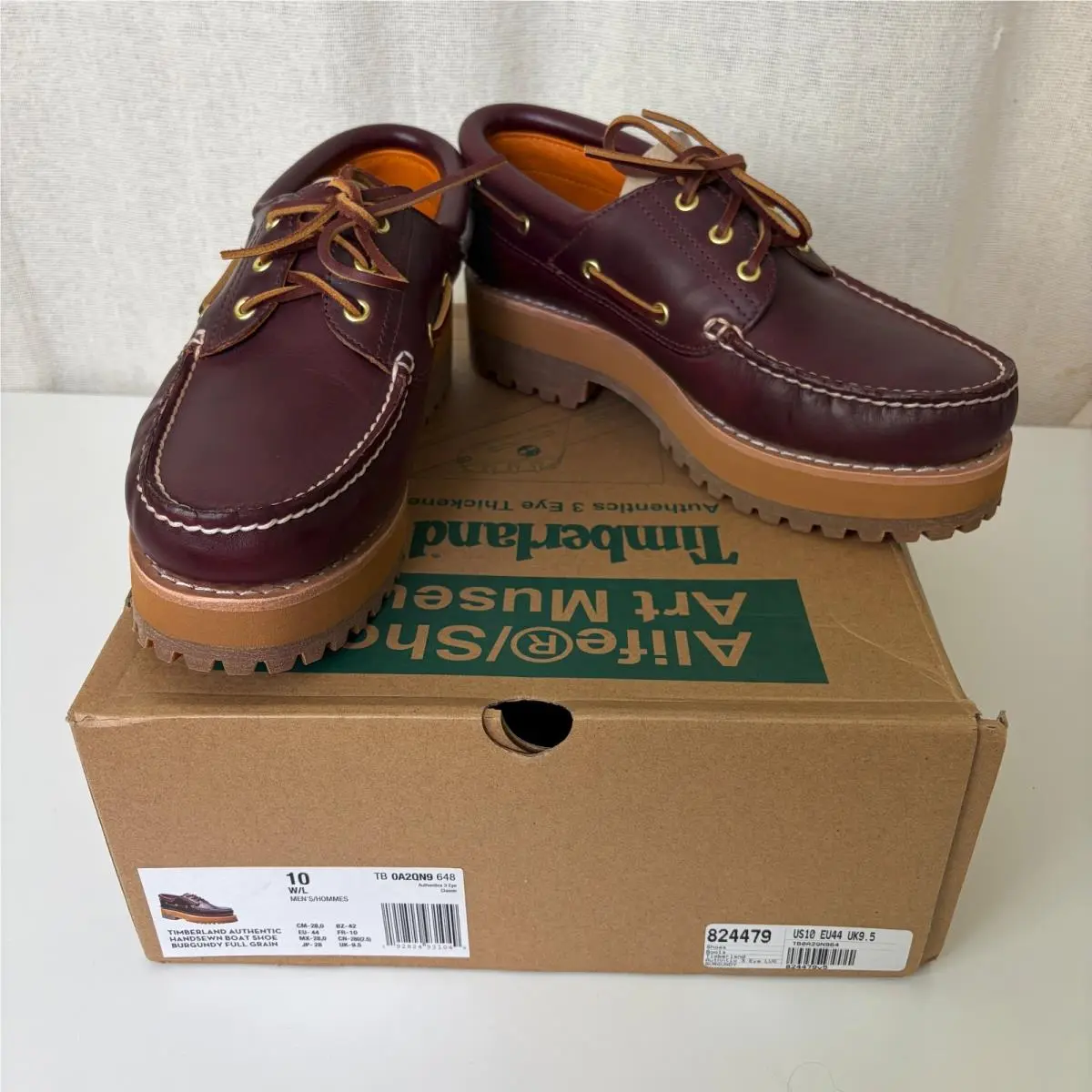 Alife Timberland 3 Eye Thickened Lug Burgundy US 10 Stacked Boat Shoe 2021