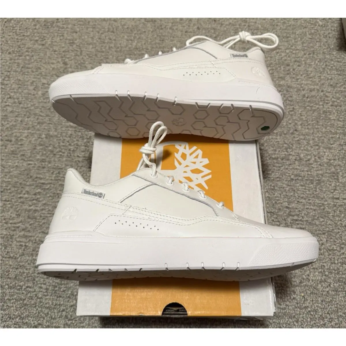 Timberland Allston Low Lace Sneaker White Full Grain Leather Men`s Size 9.5